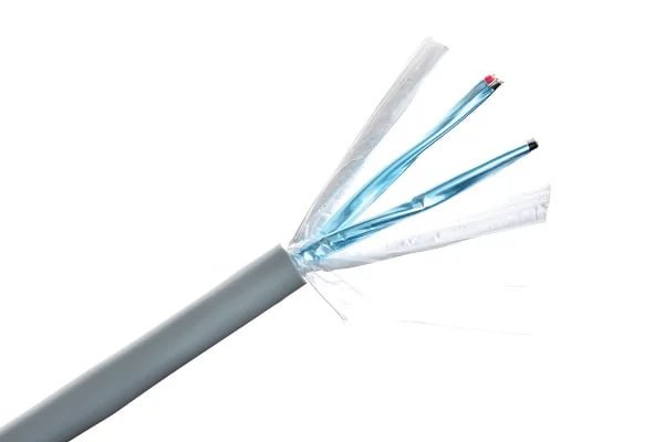 Close-up comparison of partial vs complete cable shielding